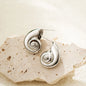 Vintage Stainless Steel Gold Plated Texture Snail Conch Shell Earrings for Women CZ Zircon Starfish Earring Beach Jewelry Gifts