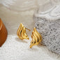 Vintage Stainless Steel Gold Plated Texture Snail Conch Shell Earrings for Women CZ Zircon Starfish Earring Beach Jewelry Gifts