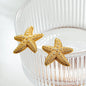 Vintage Stainless Steel Gold Plated Texture Snail Conch Shell Earrings for Women CZ Zircon Starfish Earring Beach Jewelry Gifts